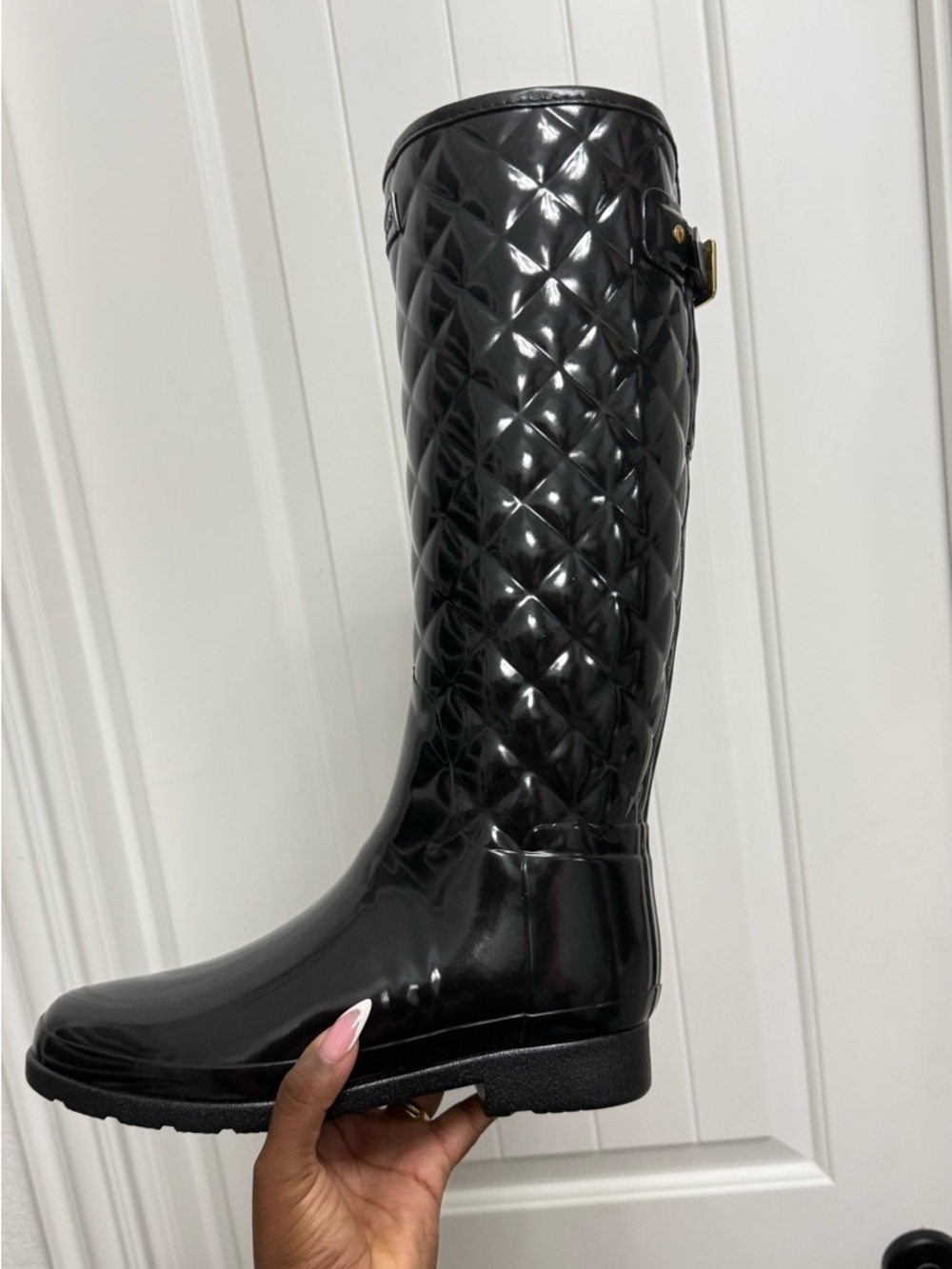 Hunter Original Refined High Gloss Quilted Waterproof Rain Boots (Women) - 9 - Picture 8 of 11